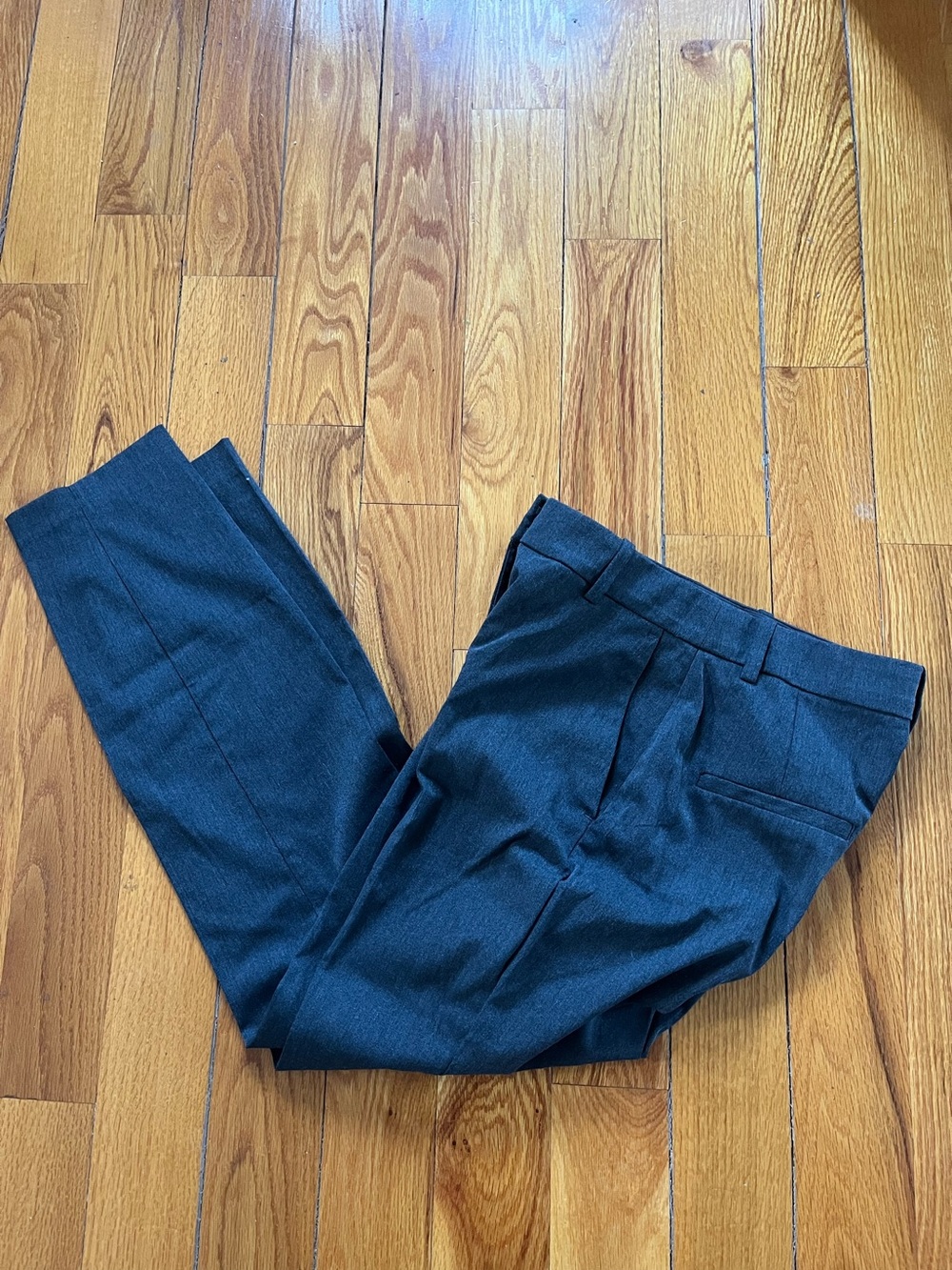 H&M Women's Dark Blue Pleated Dress Pants
